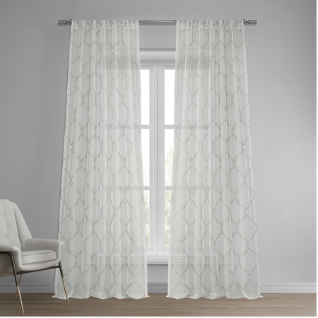 See Florentina Silver Embroidered Sheer Curtain More Images