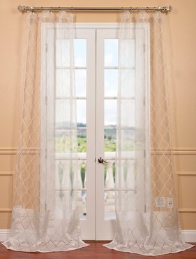See Palazzo White Banded Sheer Curtain More Images