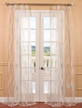 Florina White Patterned Sheer Curtain