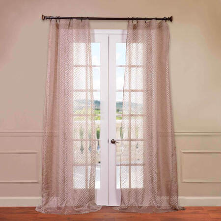 See Zara Taupe Patterned Sheer Curtain More Images
