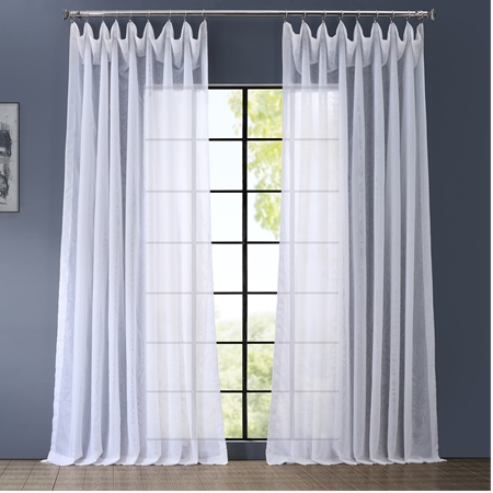Signature Double Layered & Double Wide White Sheer Curtain