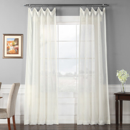 See Signature Double Layered Off White Sheer Curtain More Images