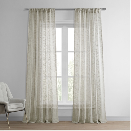 See Open Weave Natural Linen Sheer Curtain More Images