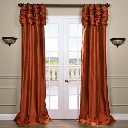 See Ruched Cayenne Thai Silk Curtain More Images