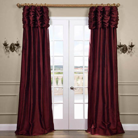 See Ruched Merlot Thai Silk Curtain More Images