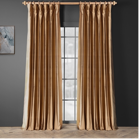 See Taupe Gold Thai Silk Curtain More Images