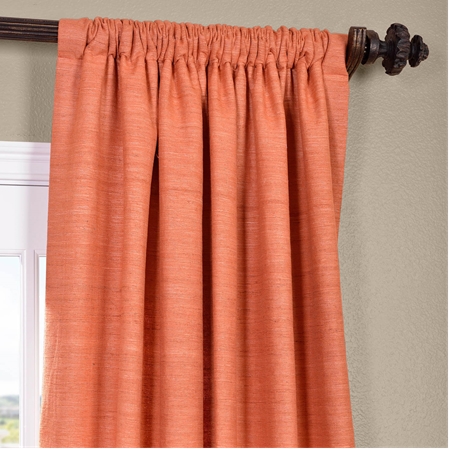 See Terracotta Raw Silk Curtain More Images