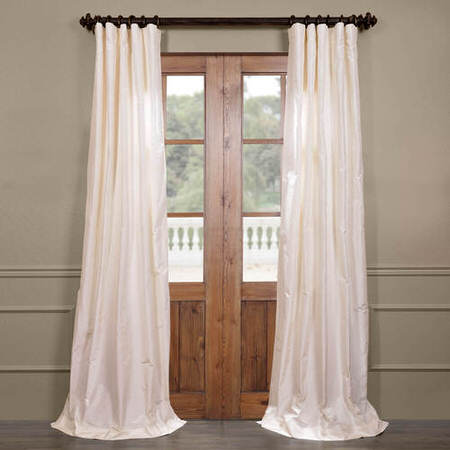 White Satin Silk Taffeta Curtain