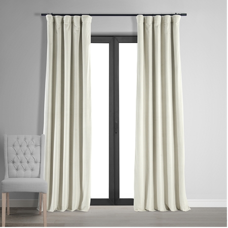 See Signature Off White Blackout Velvet Curtain More Images