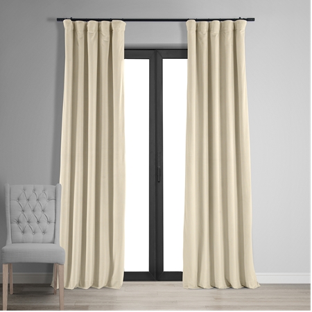 See Signature Ivory Blackout Velvet Curtain More Images
