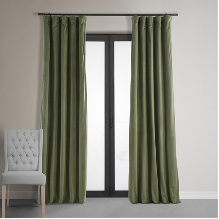 See Signature Hunter Green Blackout Velvet Curtain More Images